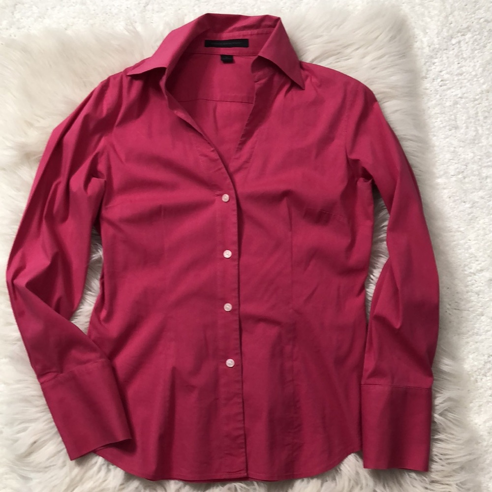 Express Medium Structured Button Up Long Sleeve Pink Design Studio